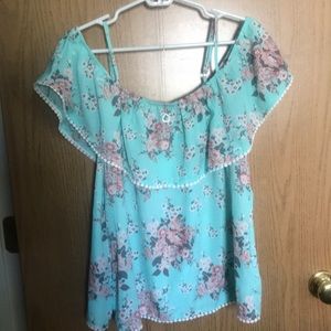 Off the shoulder floral blouse